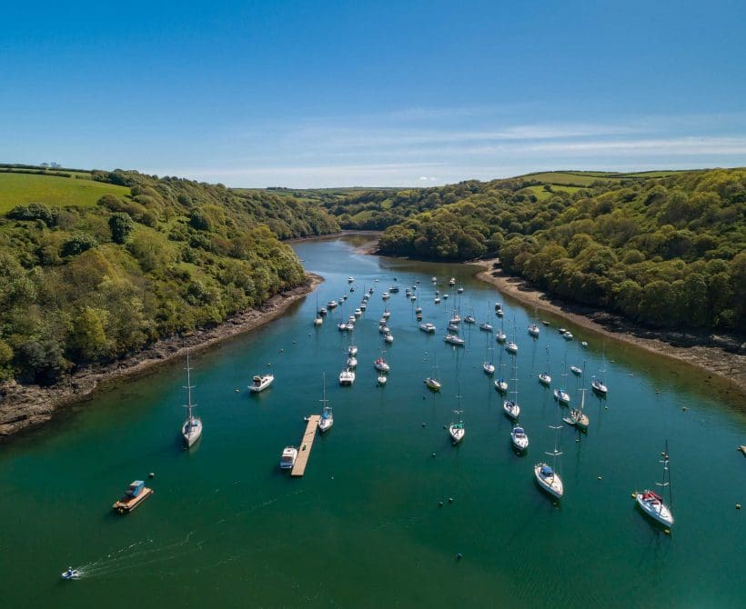 Boats in Fowey estuary, Cornwall